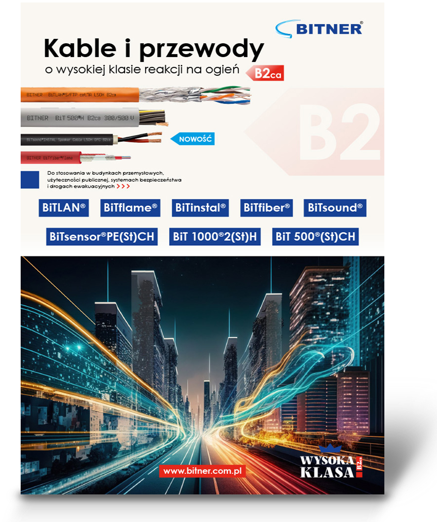 Kable i przewody o klasie reakcji na ogień: B2ca